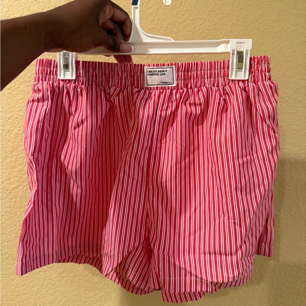 Pink Athletic Shorts Lightweight Elastic